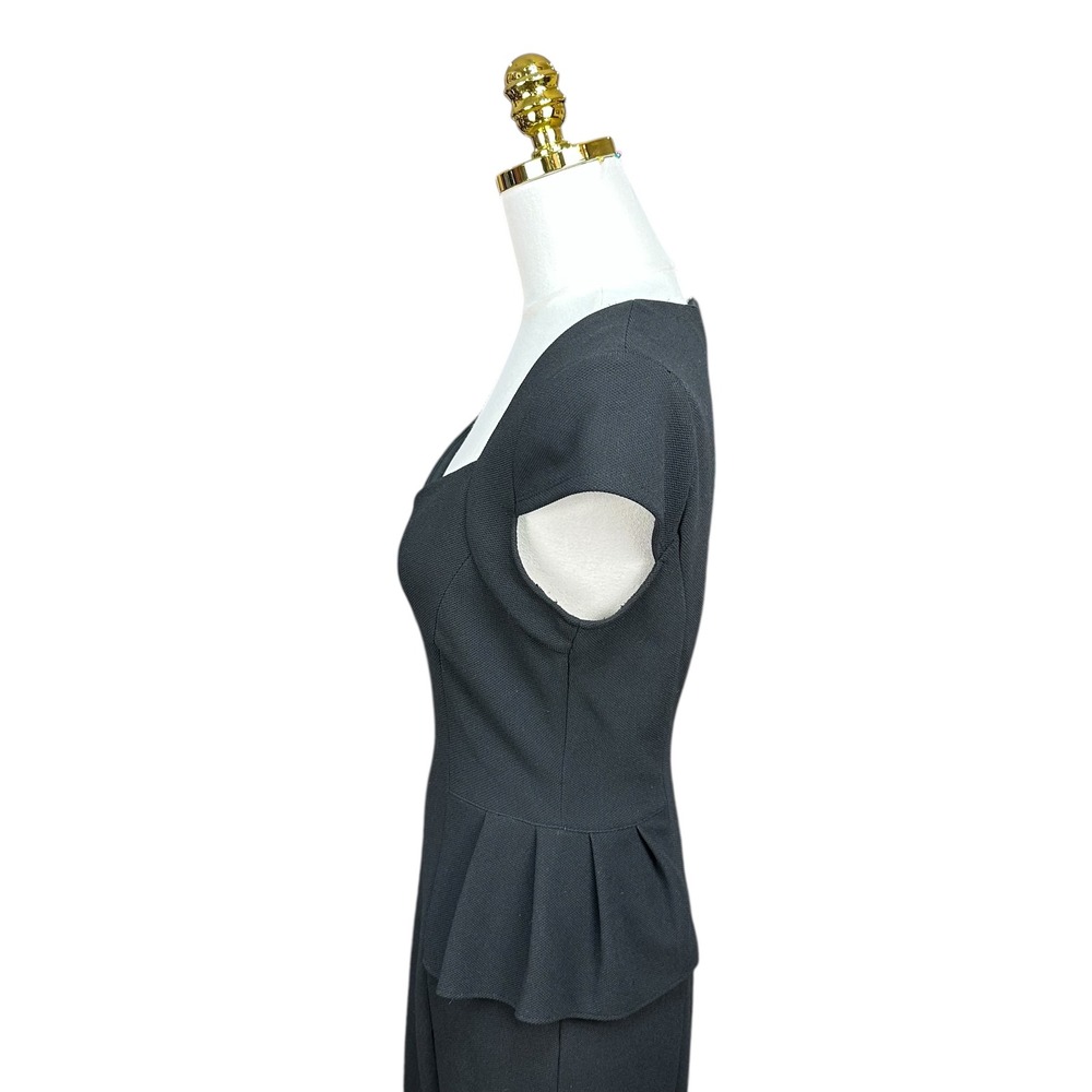 Vintage Betsey Johnson Black Peplum Sheath Dress Sweetheart Neck Cap Sleeve SZ 6 - Picture 5 of 7